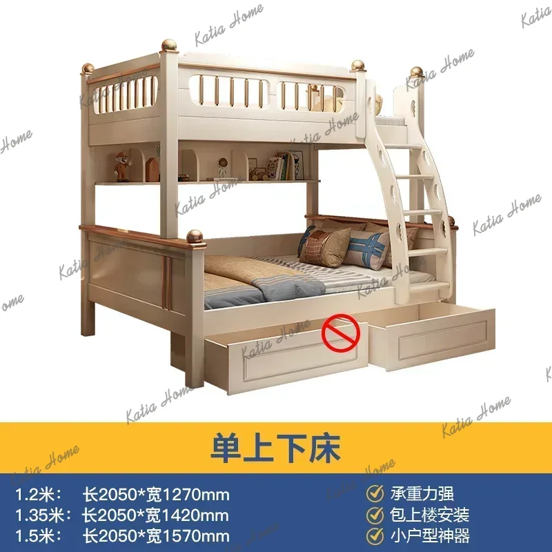 King Size Bed Frame With Storage Drawers - Letto a castello in legno con