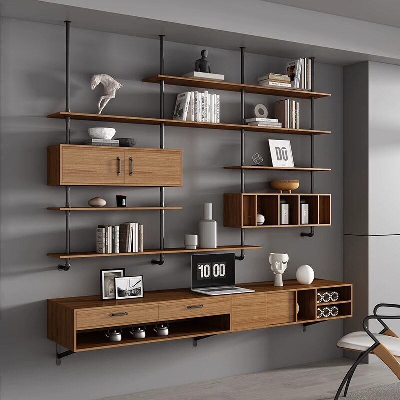 Bedroom Furniture - Scrivania Moderna in Legno Massello Sospesa,