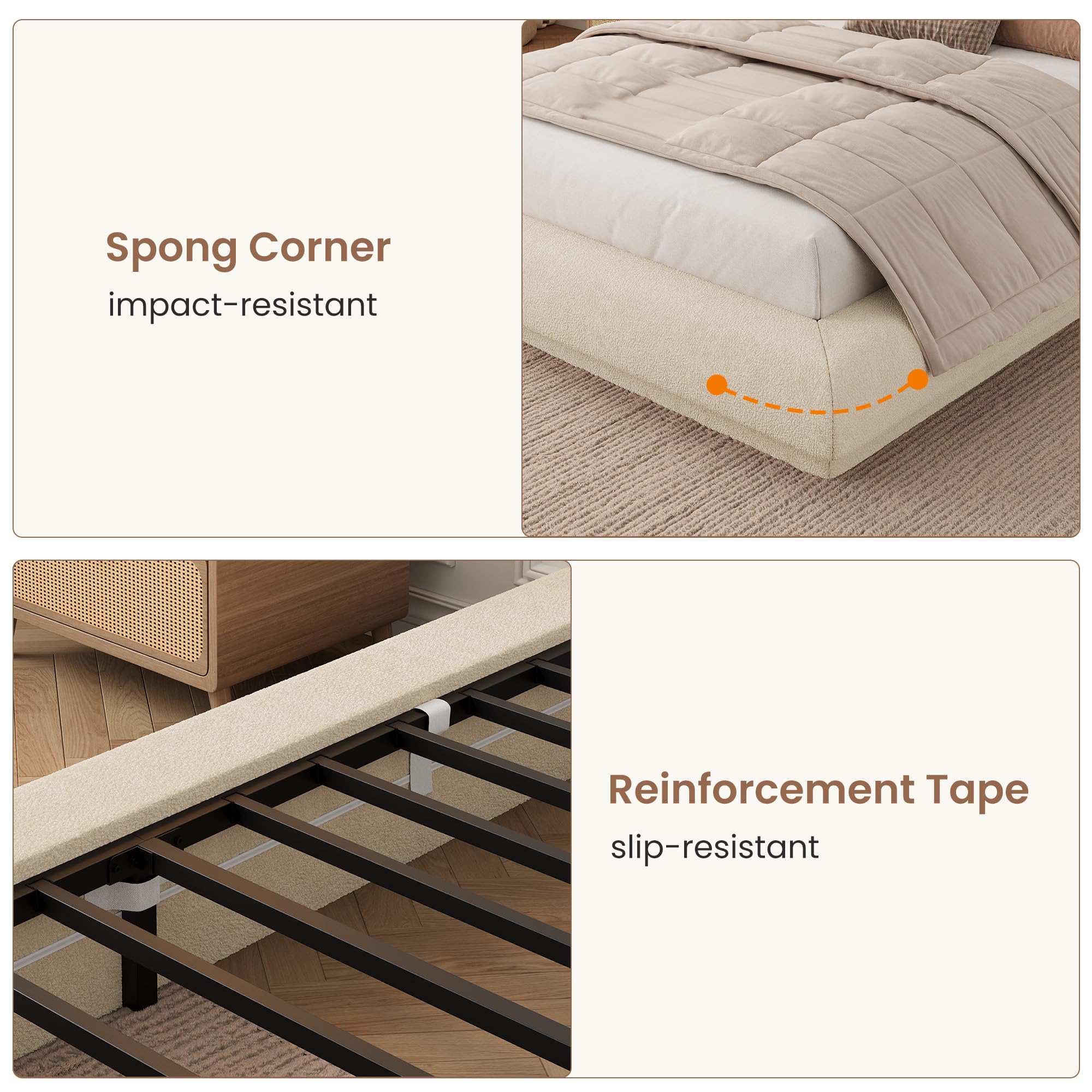 Letto a piattaforma imbottito  - Canopy Bed Frame Metal Queen recensione e prezzo