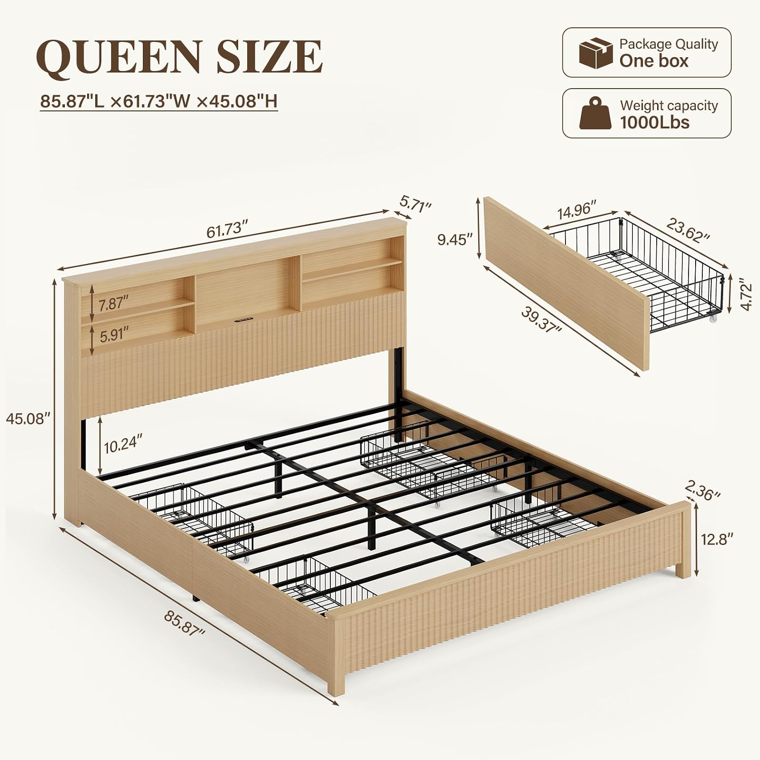 Letto matrimoniale con 4 casse - Canopy Bed Frame Metal Queen recensione e prezzo