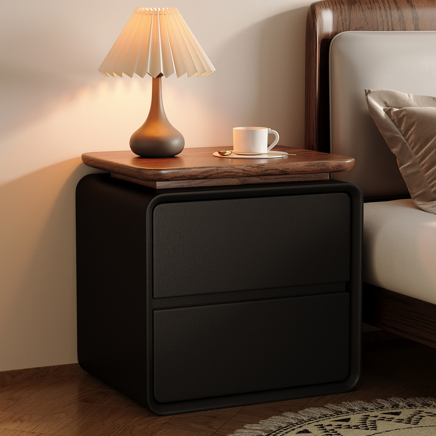 Comodino moderno e minimalista - Solid Wood Nightstand 2 Drawers recensione e prezzo