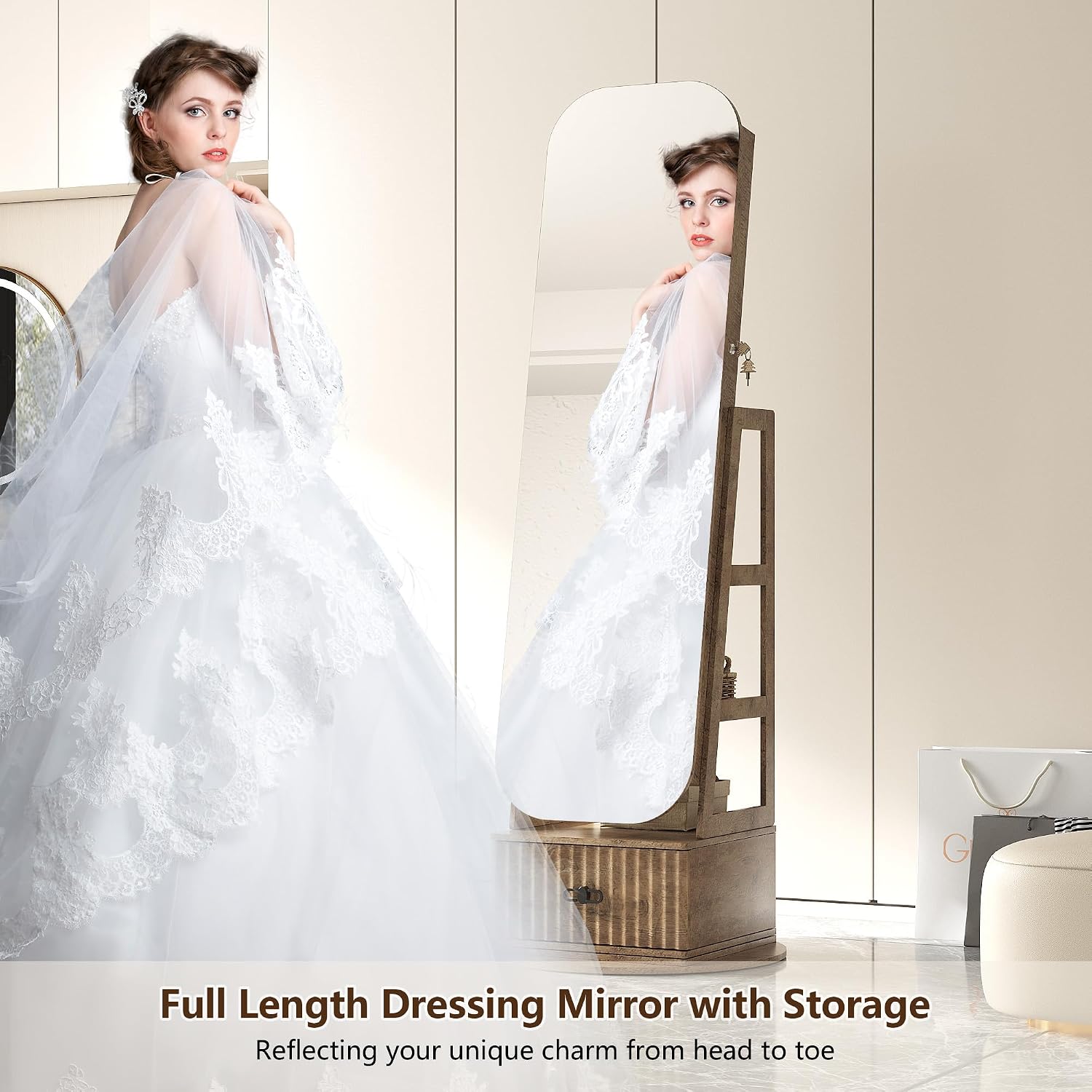 Organizzatori per gioielli con - Full Length Mirror Jewelry Armoire recensione e prezzo