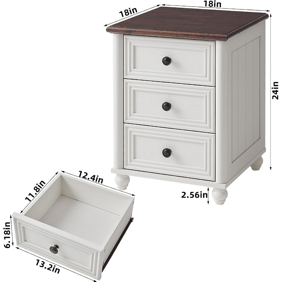 Set di 2 comodini da notte, co - Solid Wood Nightstand 2 Drawers recensione e prezzo