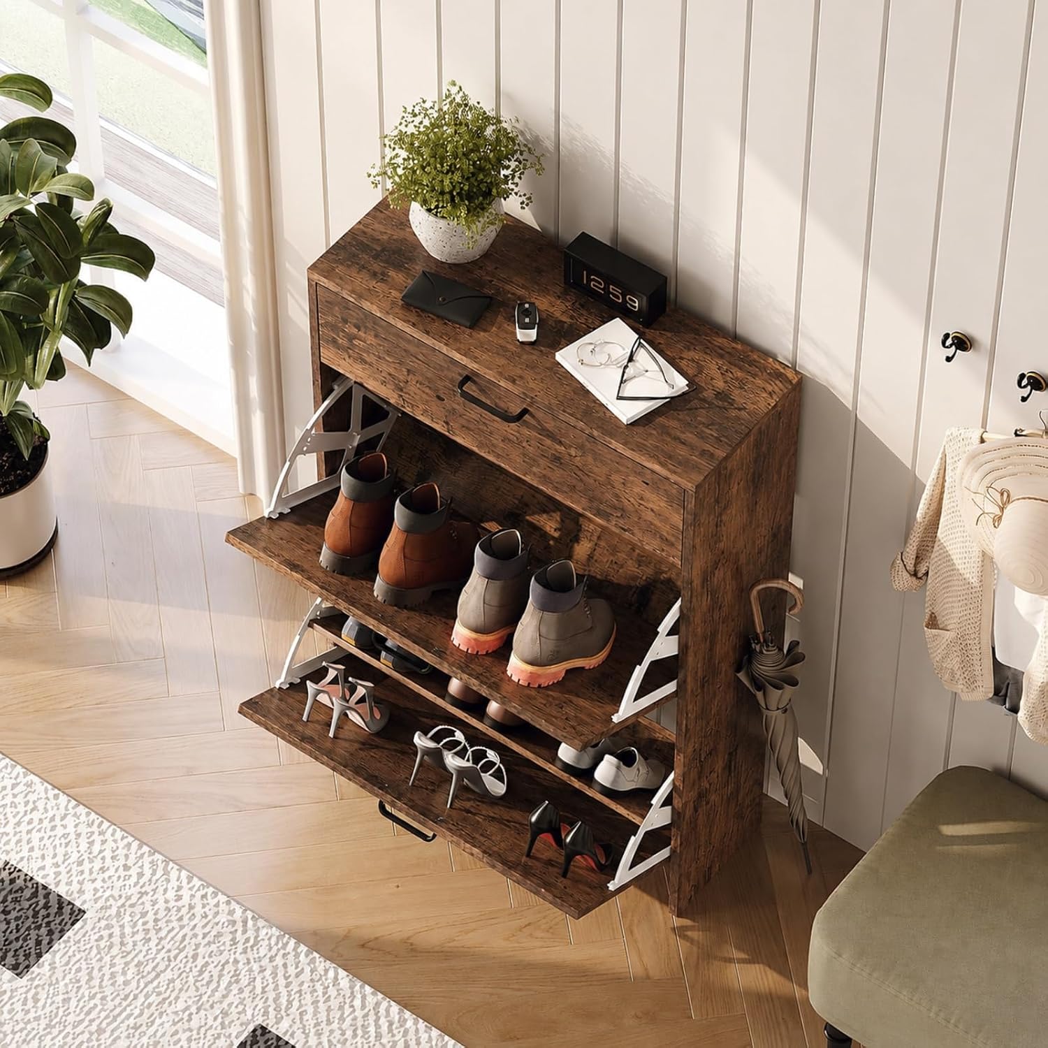 # Scarpiera Sottile con 2 Ante - Shoe Rack Cabinet Narrow Entryway recensione e prezzo