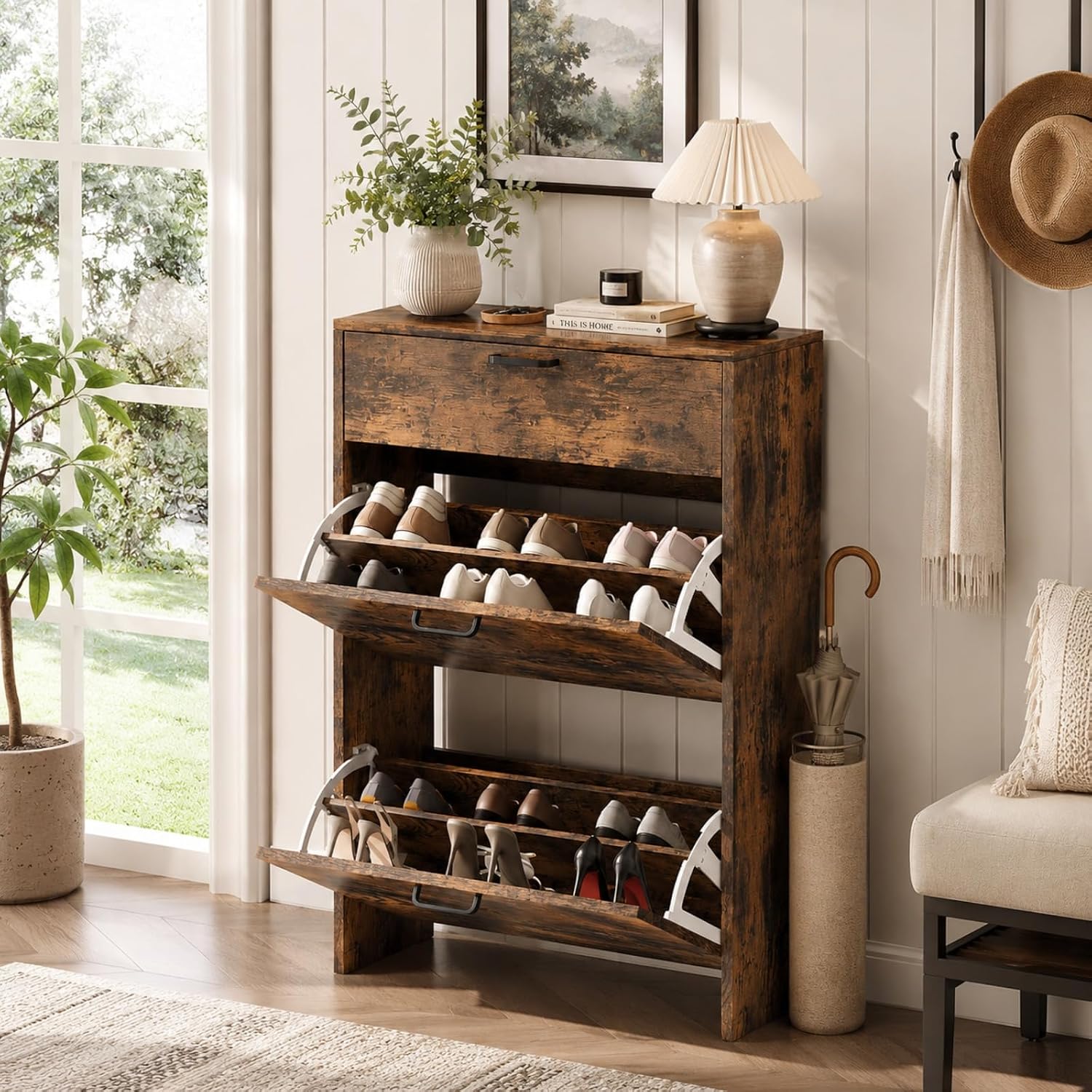 # Scarpiera Sottile con 2 Ante - Shoe Rack Cabinet Narrow Entryway recensione e prezzo