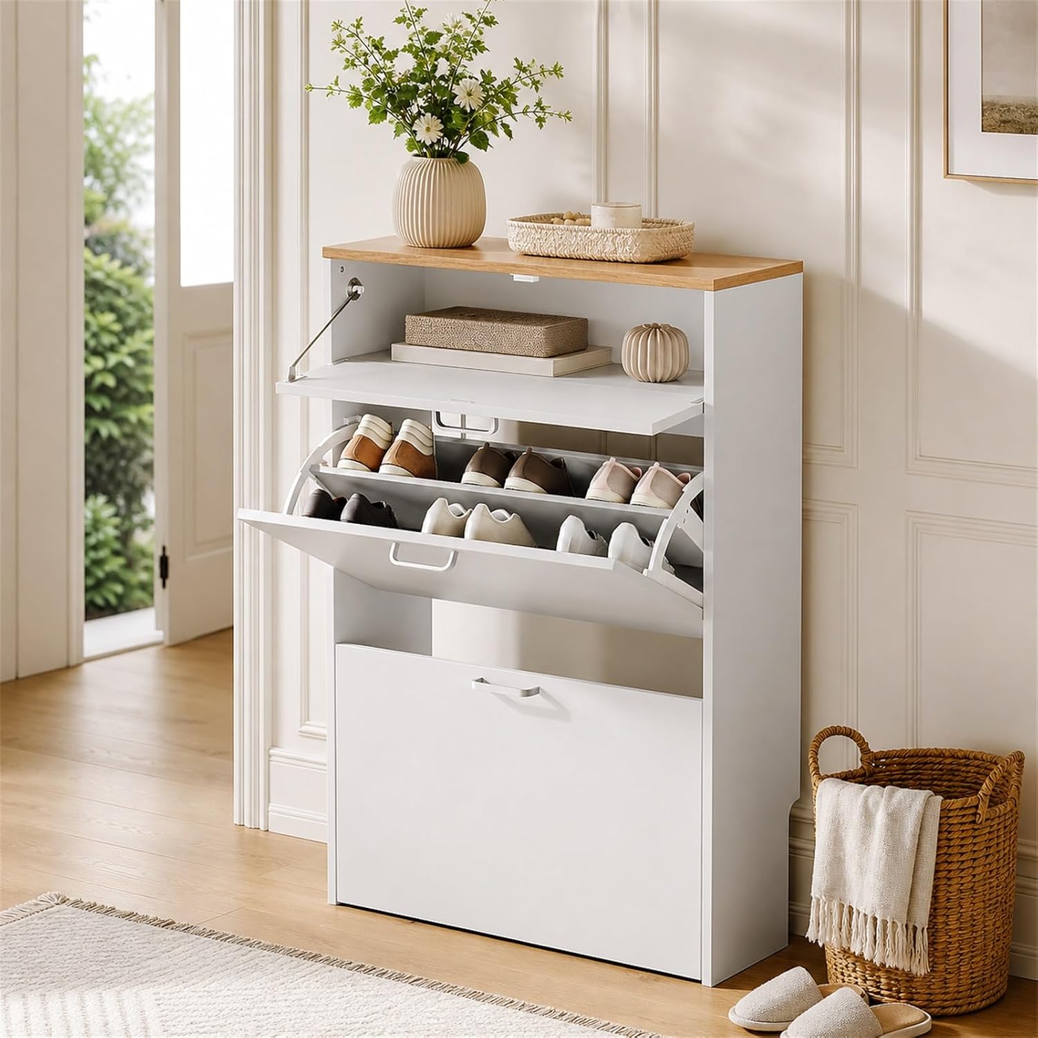 # Scarpiera Sottile con 2 Ante - Shoe Rack Cabinet Narrow Entryway recensione e prezzo