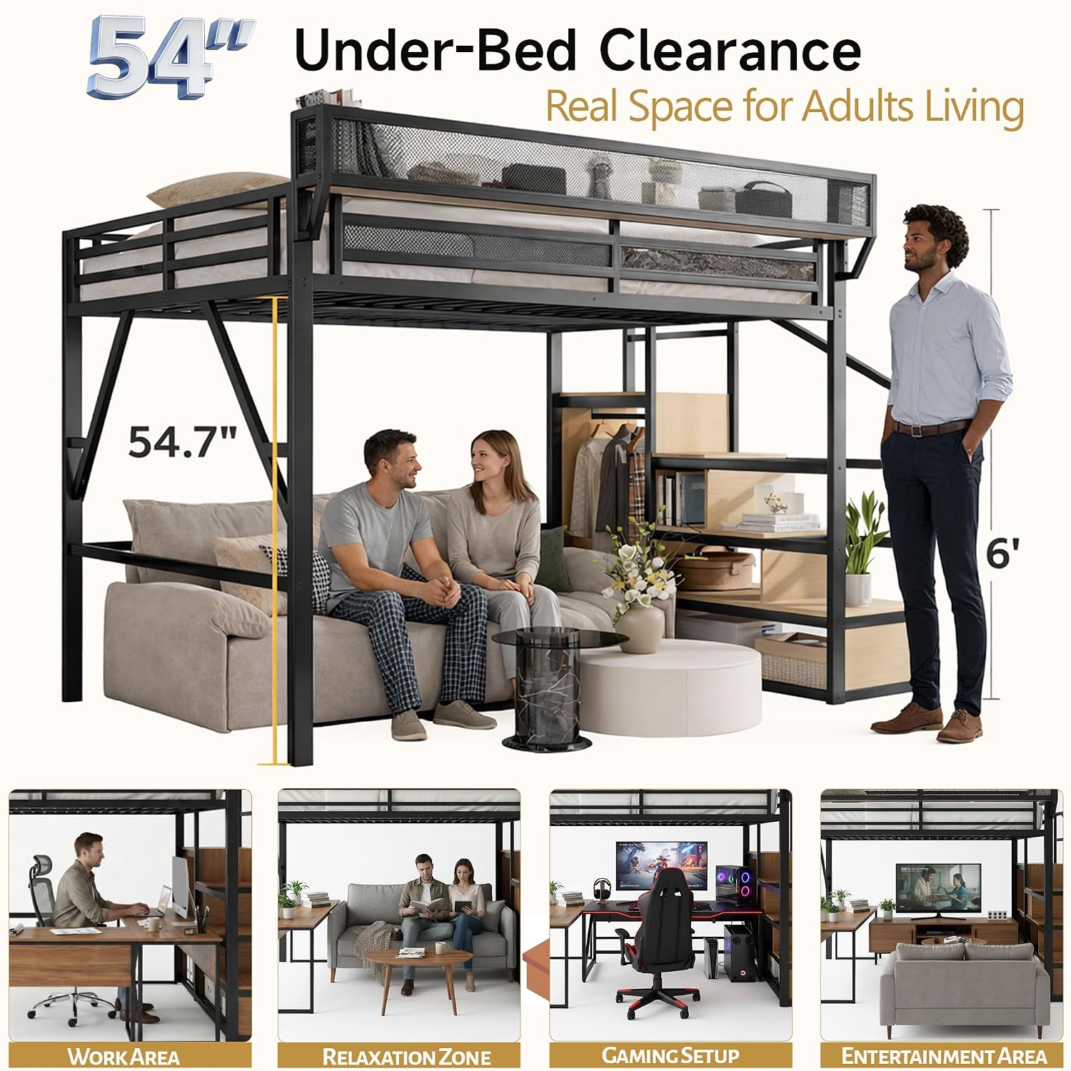 Letto a soppalco matrimoniale  - Canopy Bed Frame Metal Queen recensione e prezzo