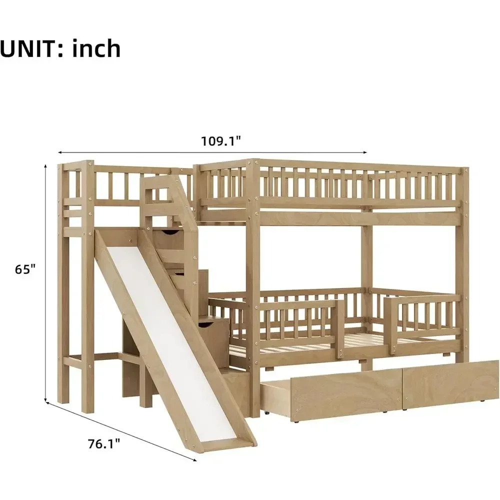 Letto a castello in legno con  - Bunk Bed With Stairs And Slide recensione e prezzo