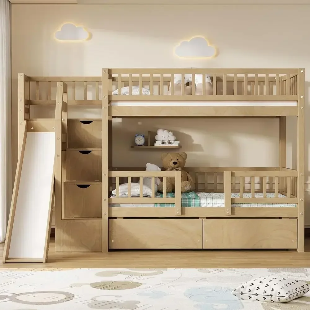 Letto a castello in legno con  - Bunk Bed With Stairs And Slide recensione e prezzo