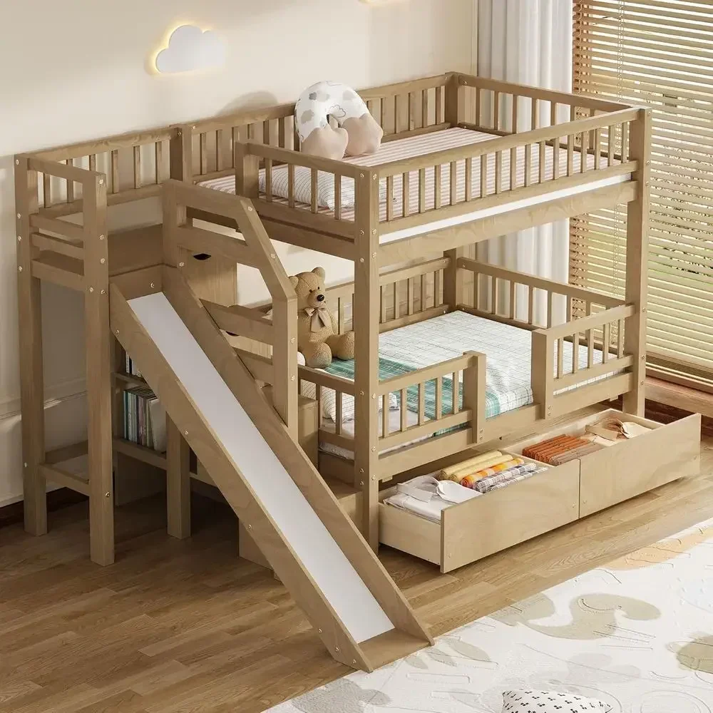 Letto a castello in legno con  - Bunk Bed With Stairs And Slide recensione e prezzo