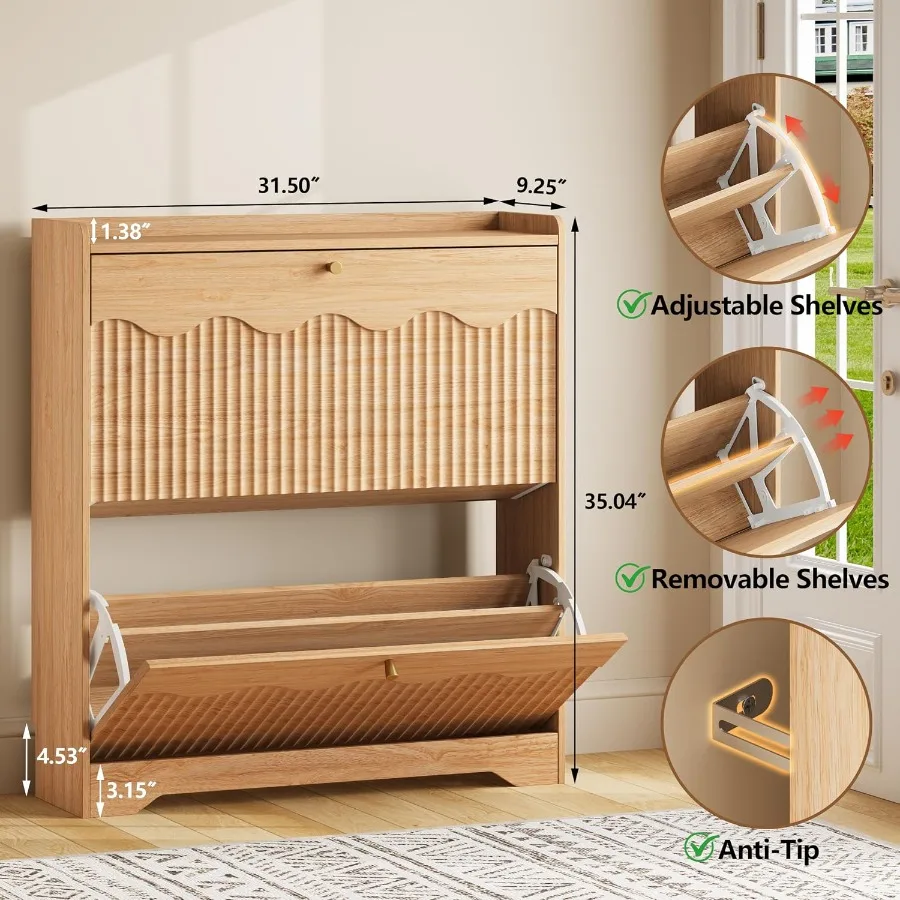 Mobile porta scarpe con pannel - Shoe Rack Cabinet Narrow Entryway recensione e prezzo