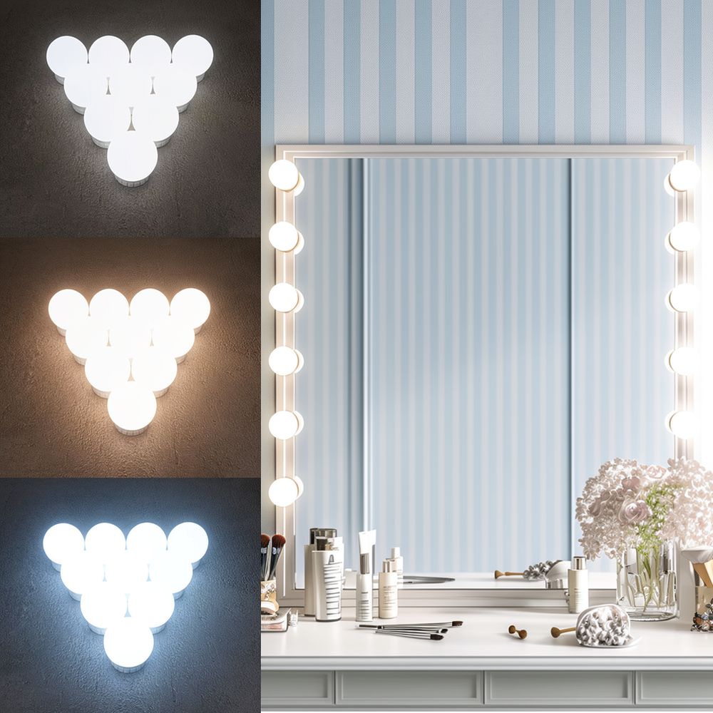 Lampada da trucco a LED stile  - Dressing Table Vanity With Lighted Mirror recensione e prezzo