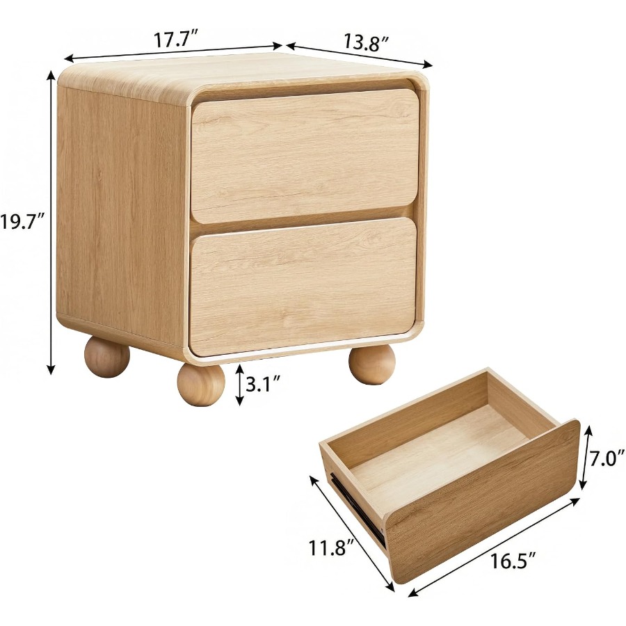 Comodino piccolo con 2 cassett - Solid Wood Nightstand 2 Drawers recensione e prezzo