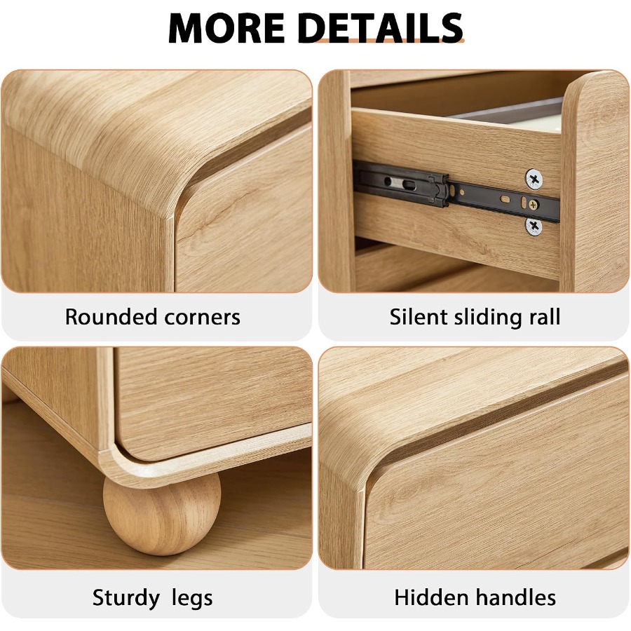 Comodino piccolo con 2 cassett - Solid Wood Nightstand 2 Drawers recensione e prezzo